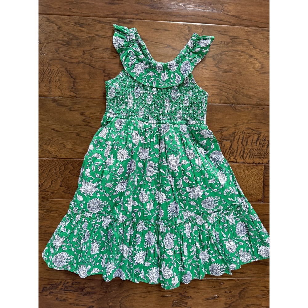 Crewcuts Girls'‎ Floral Smocked Dress Size 5 Preppy 100% Cotton